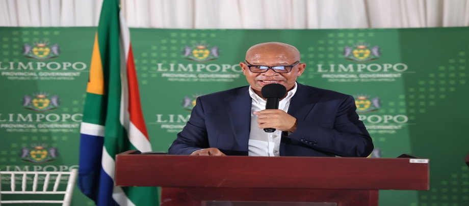 Premier Chupu Mathabatha giving keynote address during the SOD turning ceremony for the construction of the Limpopo Provincial Theatre at Hayani Lodge, Polokwane Local Municipality